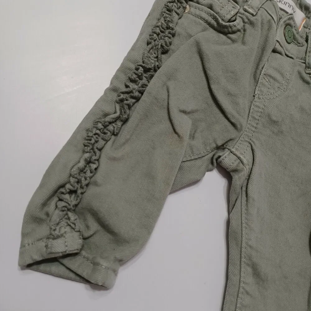 Gymboree Baby Toddler Girls 0-3M Skinny Leg Jeans Green Stretch Pockets Denim‎